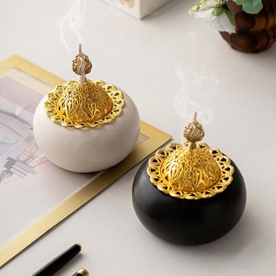 Arabian Ceramic Incense Burner Middle Eastern Dome Vintage Living Room Decor Arabic Incense Burner