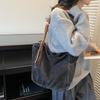 Duża Pojemność Retro Jeansowa Torba Damska Jednokolorowa Na Ramię Crossbody