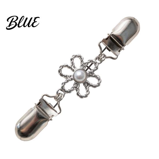 Clothing Fashion Clips Vintage Sweater for Women Girls, Retro Faux Pearl/Floral Cardigan Clips, Elegant Collar Dress Waist Alteration Clip Dresses