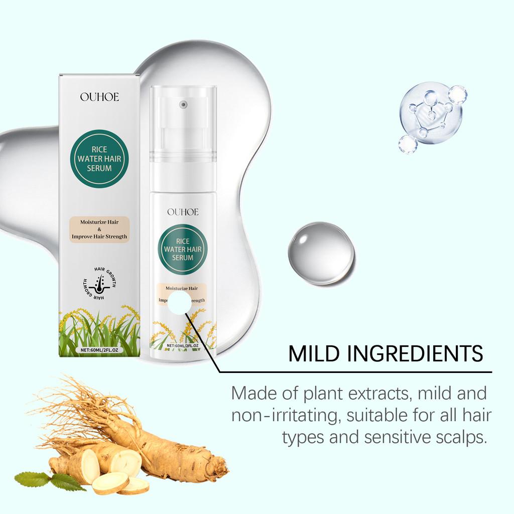 Ouhoe Rice Water Hair Repair Spray For Nourishing Dry Frizzy Hair And Scalp Hydration