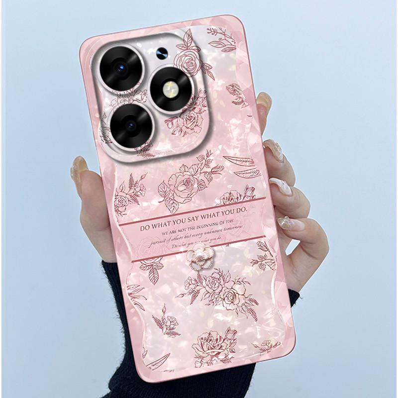 For itel S23 Plus Phone Case S681LN Cover Fashion Simplicity Oil Painting Floral Soft Liquid Silicone Shell For itel S23+ Fundas