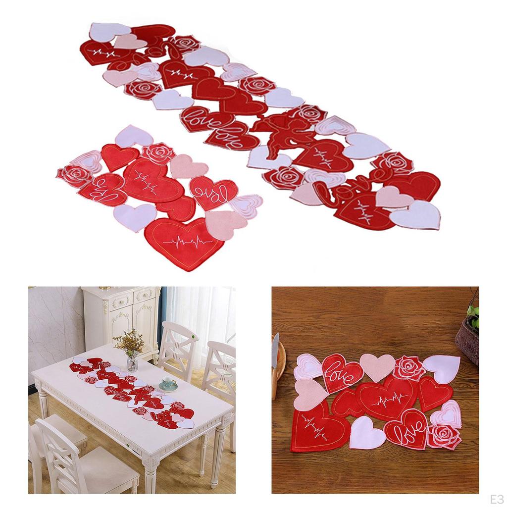Valentýnský stolní běhoun Valentýnské dekorace 15x54 palců Kuchyň Jídelna