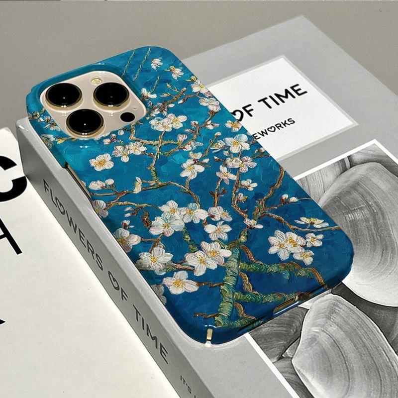 Van Gogh Blooming Almond Phone Case for Apple iPhone 17 ProMax- Vintage Double-layer Shockproof Full Cover On iPhone 17/16/15/14/13/12/11/Pro/Plus