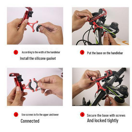 Suport transfrontalier pentru telefon pentru biciclete din aliaj de aluminiu, suport rotativ la 360° pentru biciclete, biciclete electrice și scutere.