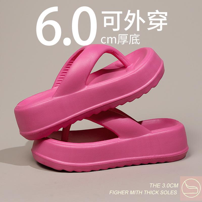 2025 Damen Plateau Sandalen Damen Flip-Flops EVA Absätze Sandalen für Damen Mode Strand Pantoletten Outdoor Weicher Absatz Wolken Hausschuhe