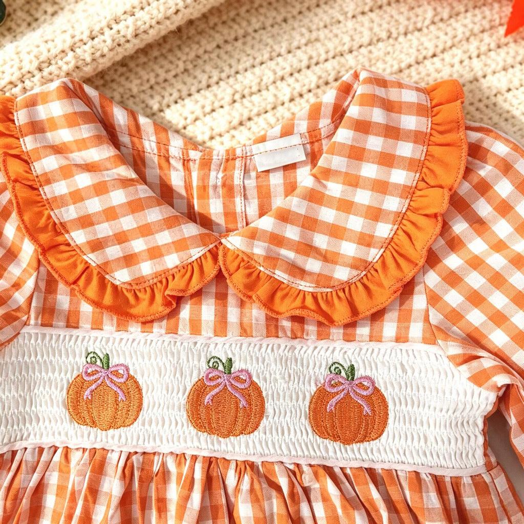 Kleinkind Mädchen Halloween Kürbis Stickerei Langarm Rundhals Pullover Sweatshirt und Elastische Taille Ausgestellte Hose Set