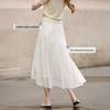 Xiangying A-Line Chiffon Pleated Midi Skirt
