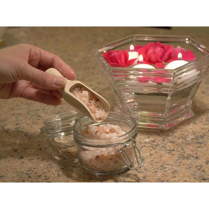 Efo Ensemble De 3 Petites Cuillères En Bois - Pelles À Sel Et À Épices En Bois - Cuillère À Graines En Bois - Petite Taille 8 Cm