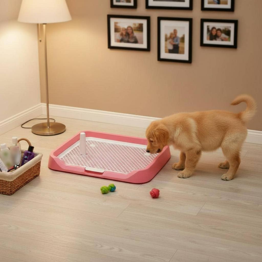 Indoor Dog Potty with Mesh Panel Easy to Clean Indoor Dog Potty Tray Puppy Training Toilet Fast Drainage Pet Supplies