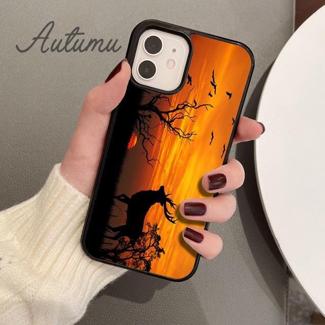 Jagd Deer Sunset Telefon Fall für iPhone 11 12 13 14 Pro Max mini X XR XS SE 2020 6S 7 8 Plus Samsung Galaxy S21 S22 shell
