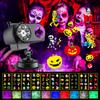 Świąteczny Projektor Światła Halloweenowego Zewnętrzny Wodoodporny Lampa Śnieżynka 3D Fala Oceaniczna Wbijana Karta z 8 Wzorami na Imprezę Świąteczną Ogród Podwórko Dekoracja Świąteczna