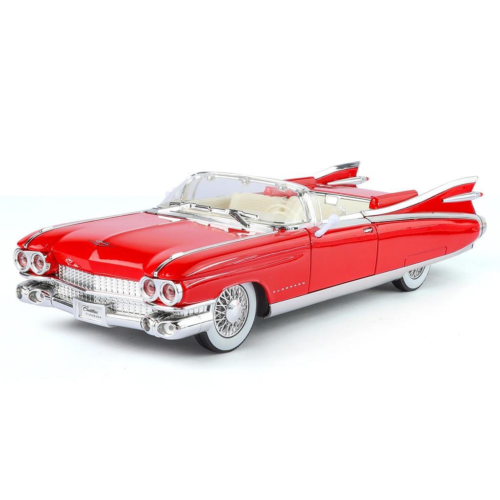 1/24 Cadillac Eldorado Vintage Retro Spielzeug für Kinder Diecast Metall Miniaturmodell Rückzugsantrieb Sound & Licht Sammlung Geschenk Jungen