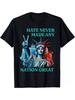 Unisex T-shirt Hatred Has Never Built a Great Nation Tshirt Statue of Liberty Peace Gesture Design Striking Retro P