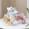 Realistic Glitter Christmas Poinsettia Velvet Christmas Tree Ornaments  Home Decor