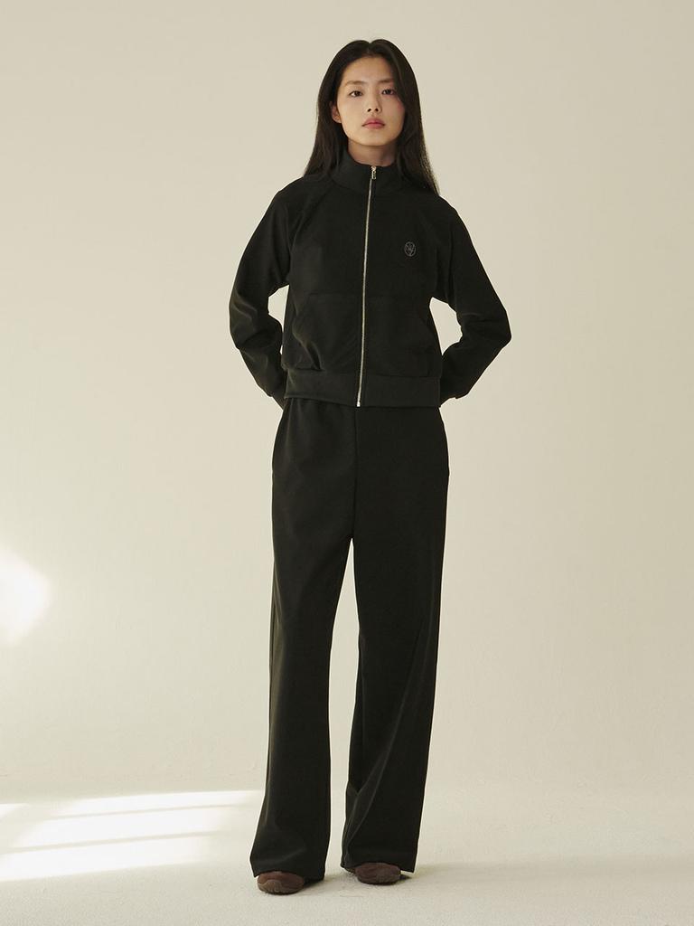 NOUVE Stretch Jersey Zip-Up Set - Black
