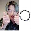 Jungkook Zwarte Agaat Kralen Armband Mannen Vrouwen Geslepen Steen Kralen Elastische Polsband Kpop Idool Fan Merchandise Sieraden Cadeau ARMY