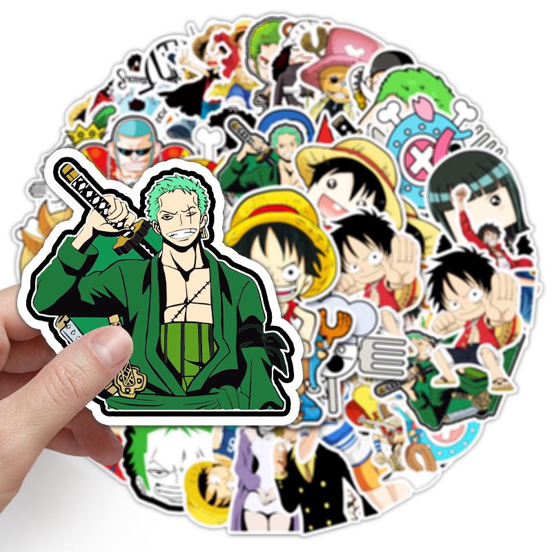 50 Wasserdichte One Piece Anime Aufkleber für Koffer, Roller, Auto oder Fahrrad