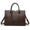 Women Woven Leather Tote Bag Large Capacity Handbag Top Handle Satchel Shoulder Bag for Work Business Daily