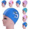Children's PU Swimming Cap High Elastic Imitation Leather Waterproof Breathable Unisex Student Middle and Older Children's Cartoon PU Swimming Cap