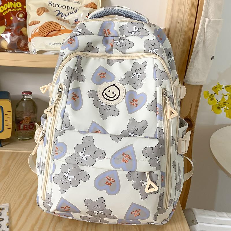 School bag, high quality fashion for middle school students, love bear for junior high school students, cute backpack for primary school girls