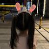 Bunny Ear Headband with Color-Changing Lights Rechargeable Movable Swinging Ears Hairband for Fun