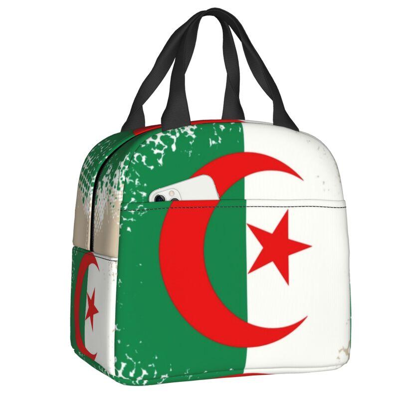 Custom Algeria Flag Lunch Bag Men Women Thermal Cooler Insulated Lunch Box for Kids School Children