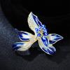Fashion Temperament Enamel Iris Flower Brooches For Women Clothing Coat Jewelry Accessries