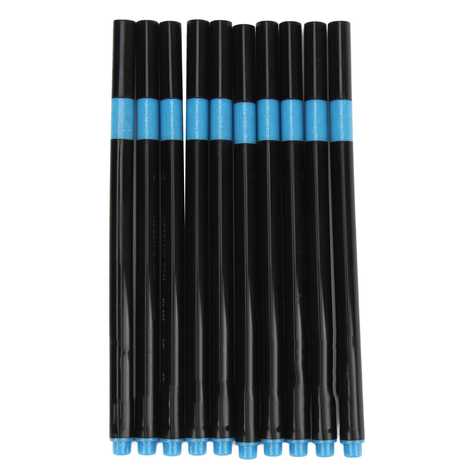 

10Pcs Metallic Markers Blue Color Bright Colors Nontoxic Odorless Quick Drying Widely Used Glass Markers for DIY Design