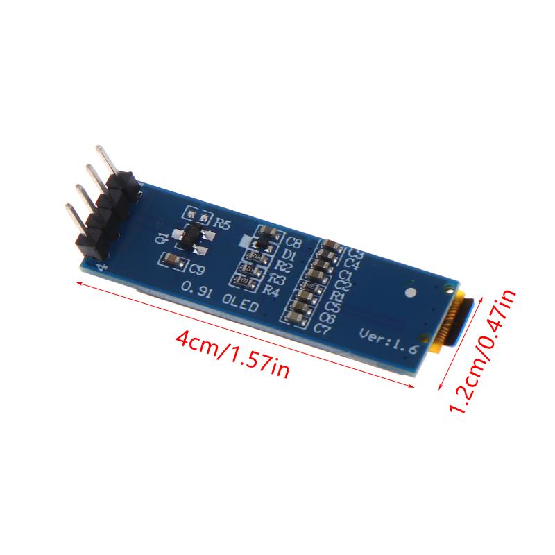 0.91 Inch I2C Iic Oled Lcd Display Module 128X32 Blue/White Color Ssd1306 Driver Ic Dc 3.3V 5V Diy Module