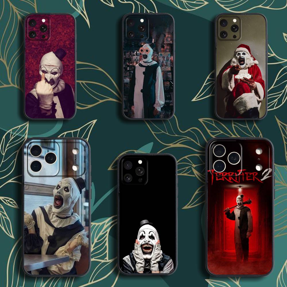 TerrifierS A-Art the C-Clown Phone Case For iPhone 17,16,15,14,13,12,Pro,Max,Plus,E,SE4,Air,Mini Black Soft Box