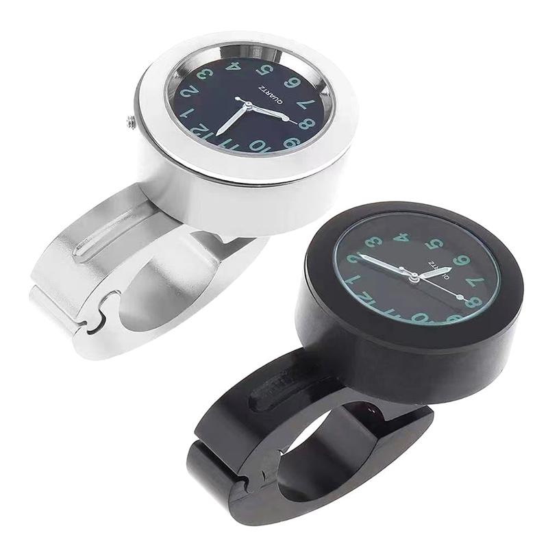 Orologio da manubrio per moto, resistente, con visione notturna, impermeabile, antiurto, con fibbia, universale, da montare sul manubrio della moto.