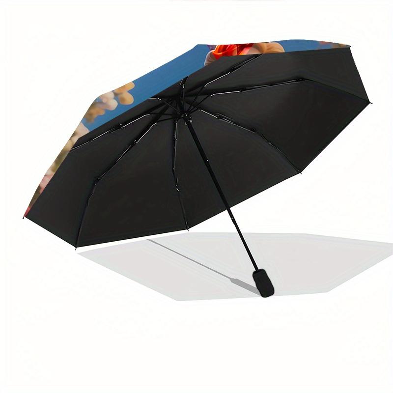 Princess Belle, Floral Garden Automatic Opening and Closing Umbrella, Compact Travel Umbrella, Lightweight and Portable, Suitable for Beach