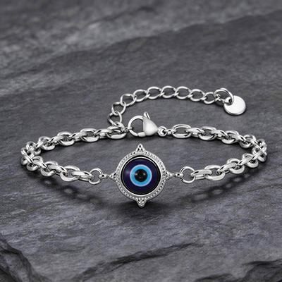 Bracciale alla Moda da Uomo in Acciaio Inossidabile Occhio del Diavolo di Lusso BR-2882