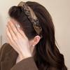 Maillard Retro Plaid Wide-Brim Headband for Women, High Top College Style - 2025 Trend Hair Accessory