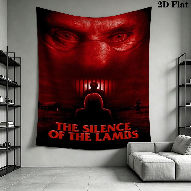 The Silence of the Lambs Wall Tapestry Aesthetic Wall Hanging Printed Fabric Blanket Decorative Tapestries for Bedroom Living Room Home Decor