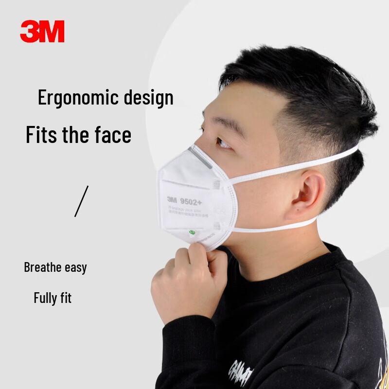 3M 9502+ KN95 Headband Respirator, 50 Pcs