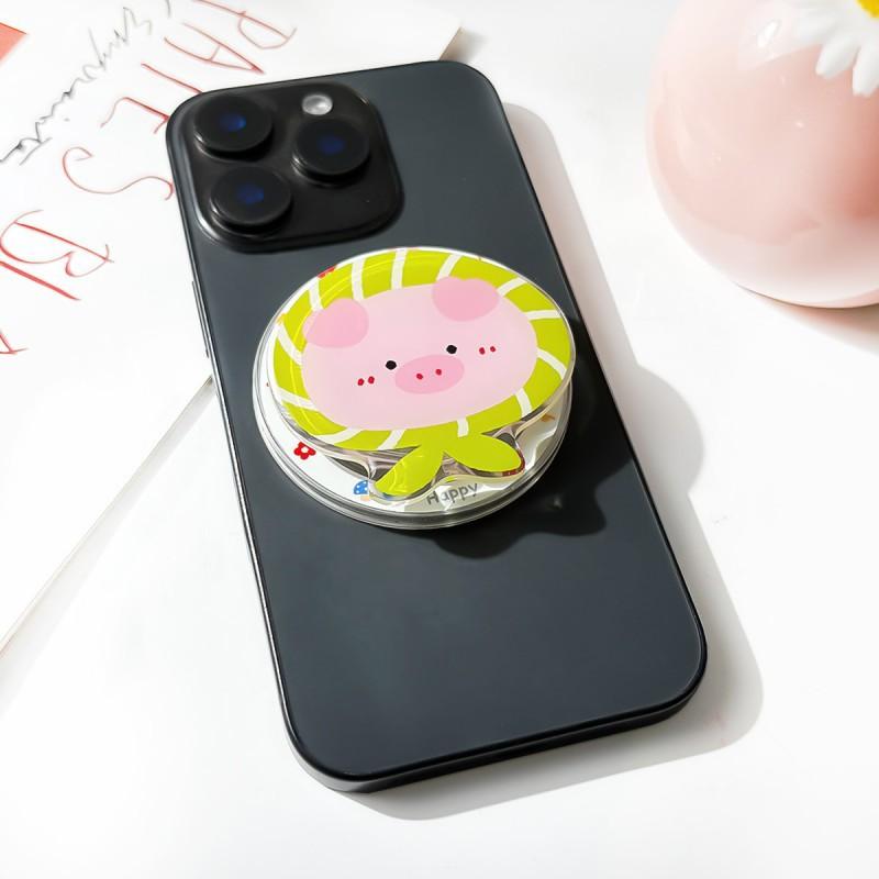 Cute Cartoon Animal MagSafe Magnetic Dropper Phone Airbag Holder Lazy Person Folding Telescopic