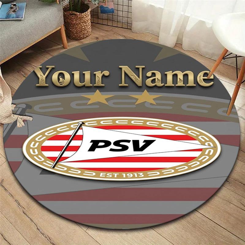 Philips Sport Vereniging Custom Name Round Area Rug,Carpet Rug for Living Room Bedroom Sofa Playroom Decor,Non-slip Floor Mat
