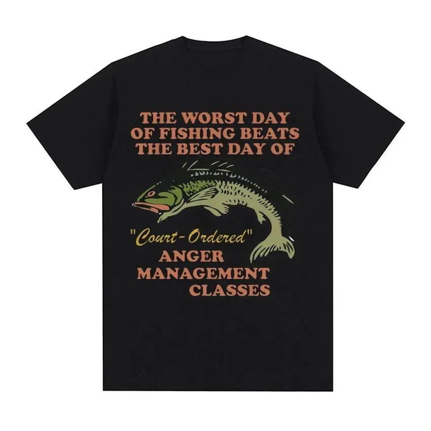

Short Sleeved Round Neck Y2k Tshirt Men Clothing New in Top Tees Mens TShirt Funny Master Baiter Fishing Parody Tee Shirt 4XL