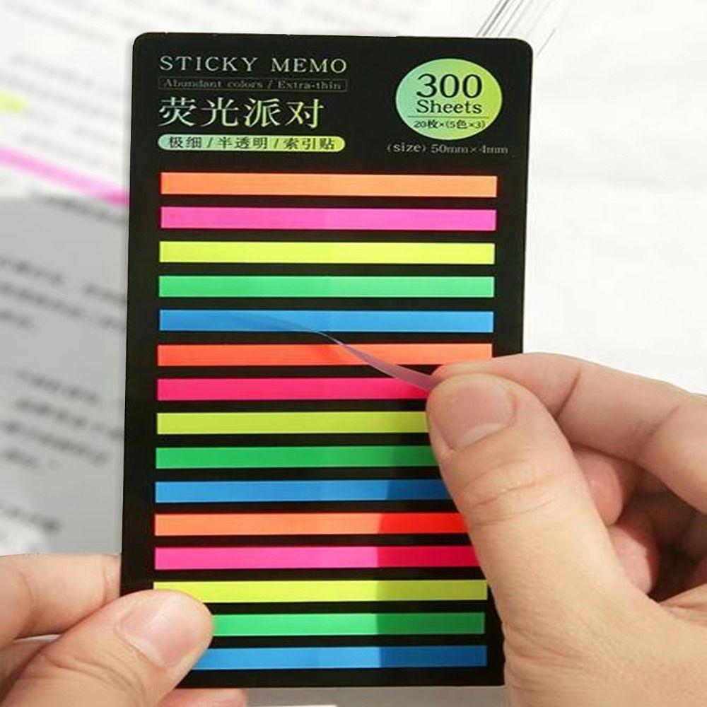 300 Sheets Index Stickers Stationery Sticky Notepads Rainbow Index Memo Pad  Student
