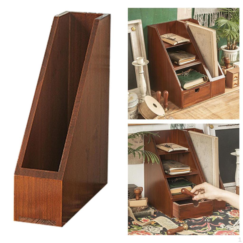 Classic Wooden Desk Organizer for Home and Office