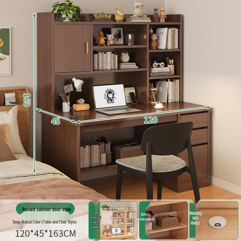 Modern Computer Desk with Bookshelf & Storage for Home, Office, Bedroom & Study Room