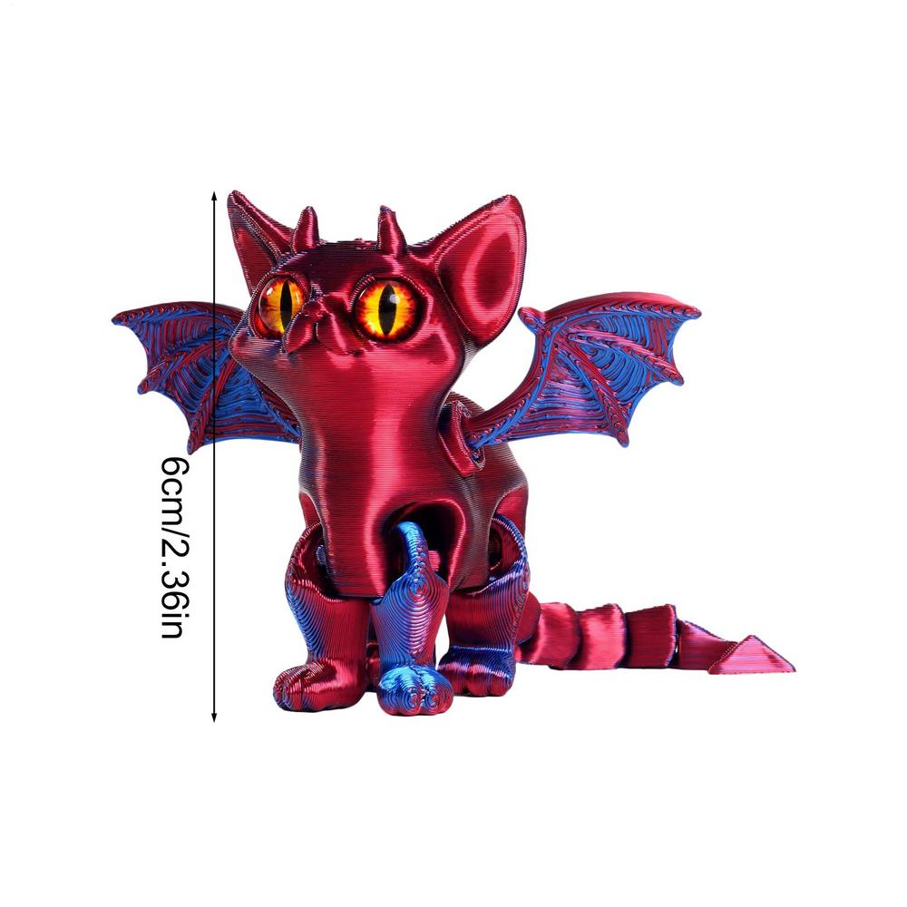 3D Printed Multi-jointed Figurine Movable Angel Demons Cat Animal Figure For Desk Decoration & Home Accessories