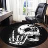 1pc Skull Hand Office Round Area Rug, Indoor Mat Suitable ForOffice, Under Office Chairs Bedroom Living Room Home Decor, Room Deco q101