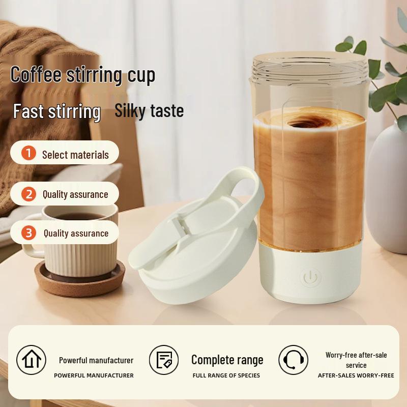 2025 Rechargeable Automatic Electric Mixing Cup for Coffee and Soy Milk 400ml белый
