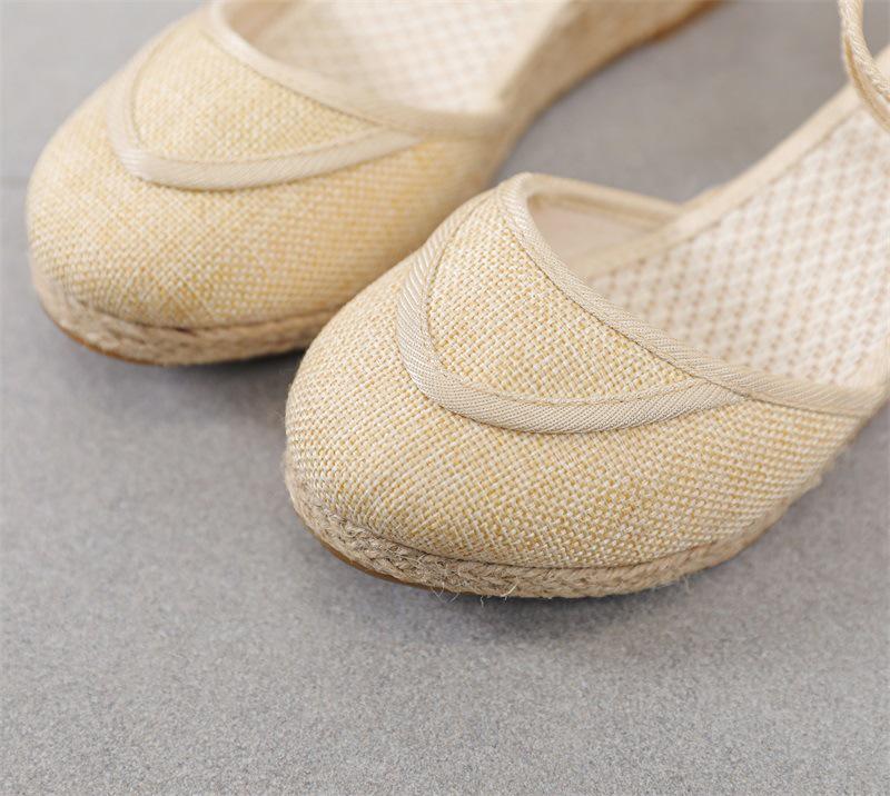 Women's Summer 2025 New High Heel Sandals - Casual One-strap Korean Style Slope Heel