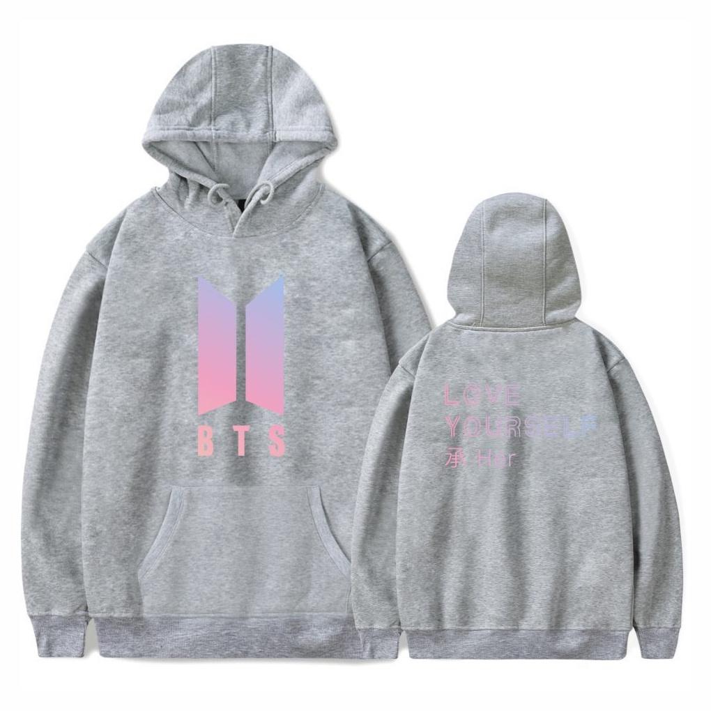 Bluza z kapturem Kpop Bts Bangtan Boys Love Yourself Her Bawełniana w stylu casual i sportowym