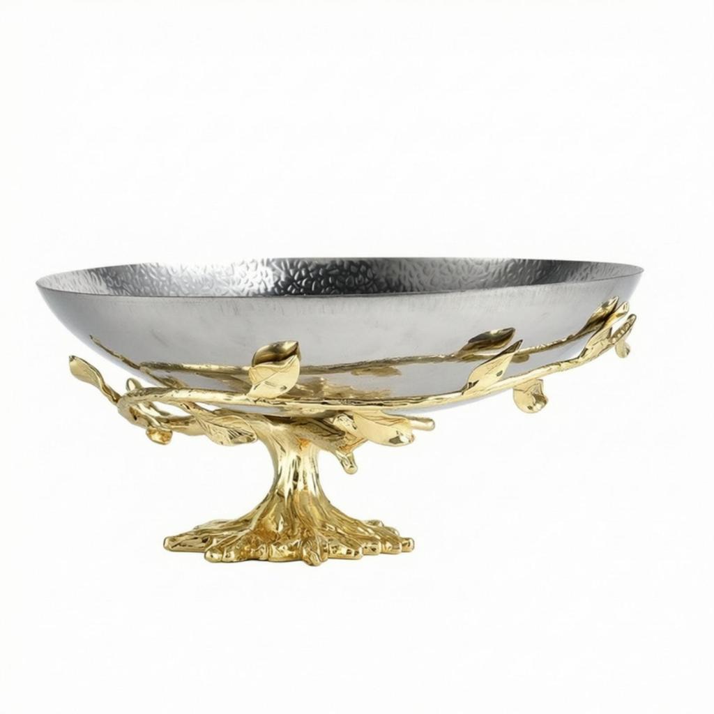 Pedestal Fruit Tray Modern Compote Shiny for Coffee Table, Home Decor