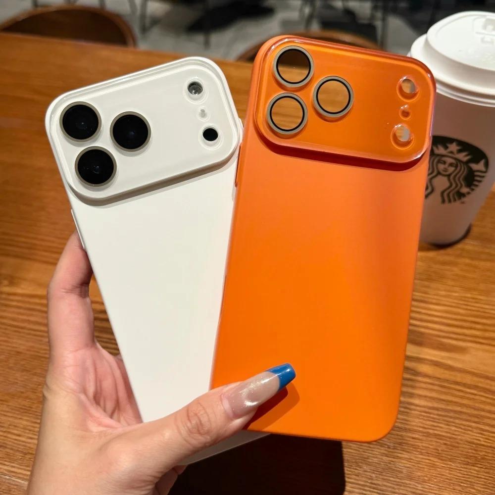 Luxury Full Glass Camera Lens Protection Matte Phone Case For iPhone 17 16 15 14 Plus 13 12 Pro Max 17Pro Air Shockproof Cover