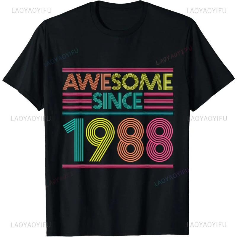 Vintage  Limited Edition 37th Birthday Gifts 37 Year Old T-Shirt Mens Clothing Short Sleeve Custom T-Shirt Camiseta XS